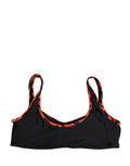Pyrex Black Top Orange Leopard Print Bottom 2 Piece Swimwear