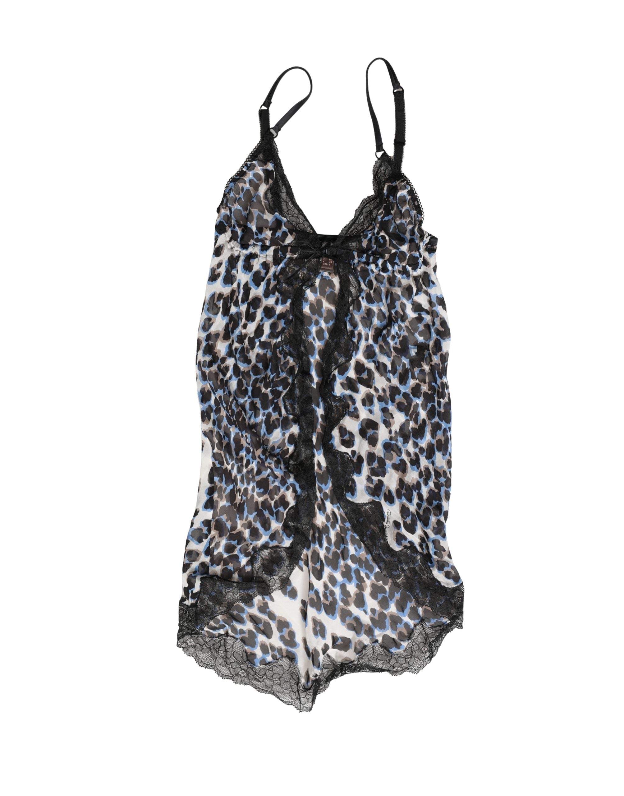 Roberto Cavalli Multicolor Leopard Babydoll Chemise Underwear