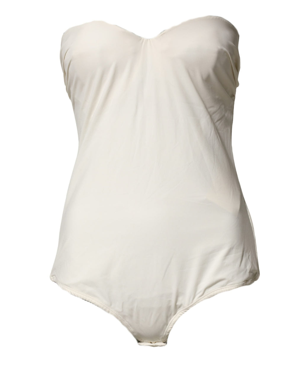 Elisabetta Franchi Off White Strapless One Piece Swimsuit Swimwear