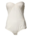 Elisabetta Franchi Off White Strapless One Piece Swimsuit Swimwear