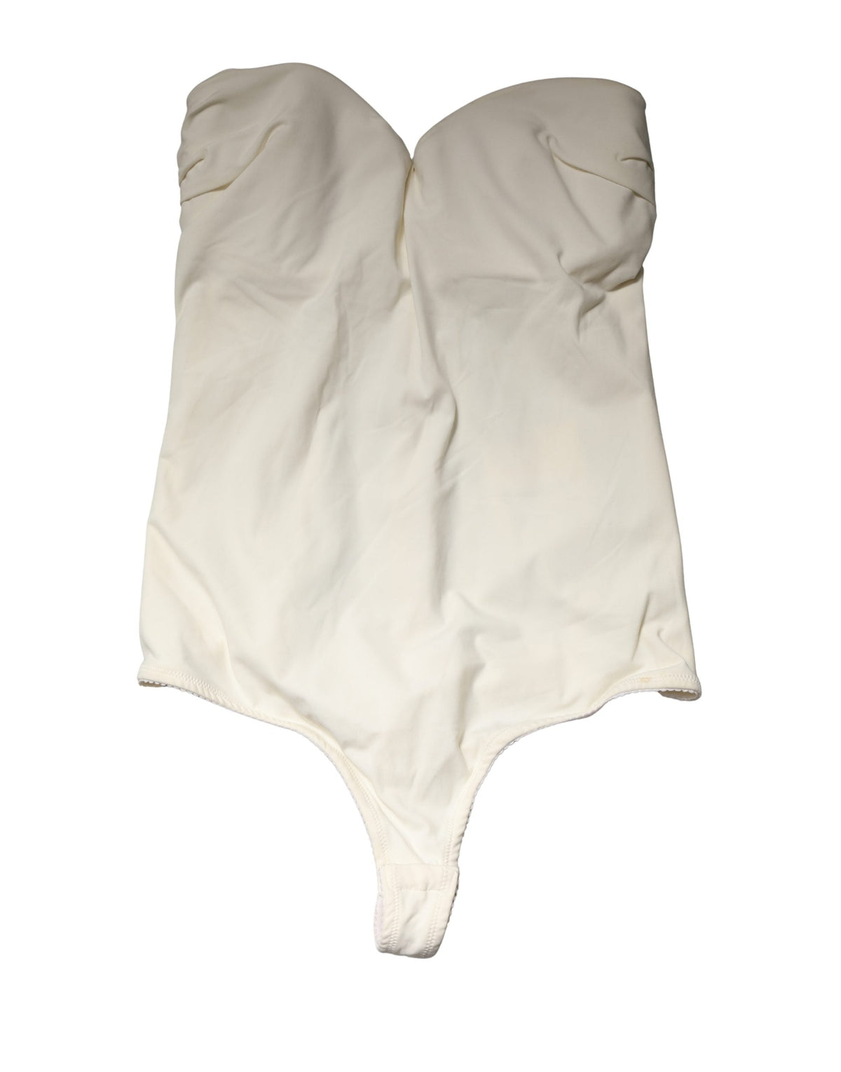 Elisabetta Franchi Off White Strapless One Piece Swimsuit Swimwear