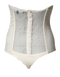 Elisabetta Franchi Off White Strapless One Piece Swimsuit Swimwear