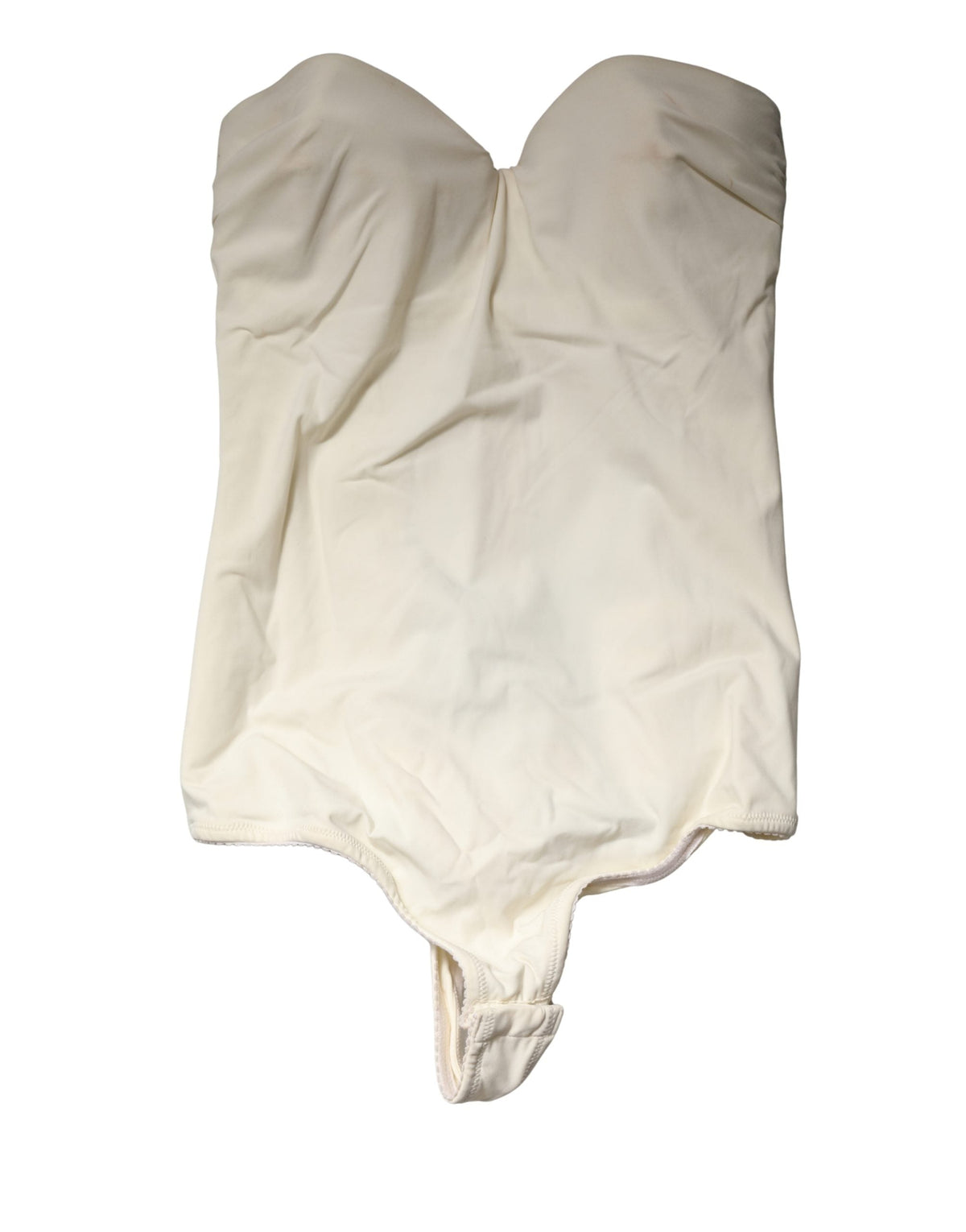 Elisabetta Franchi Off White Strapless One Piece Swimsuit Swimwear