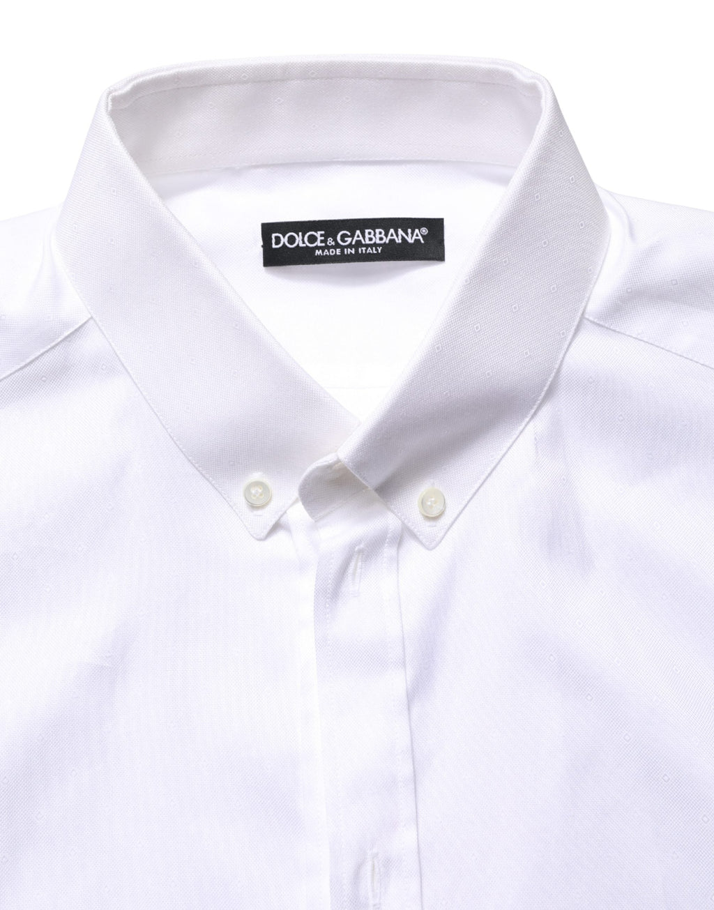 Dolce & Gabbana White Cotton Short Sleeves Button Down Shirt