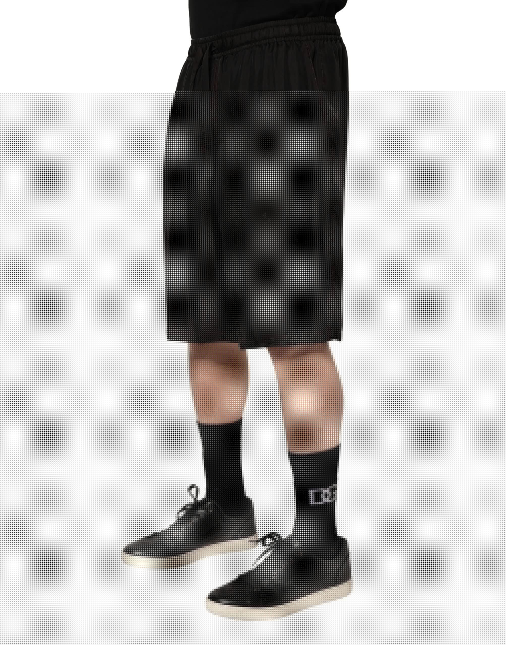 Dolce & Gabbana Black Silk Drawstring Men Bermuda Shorts