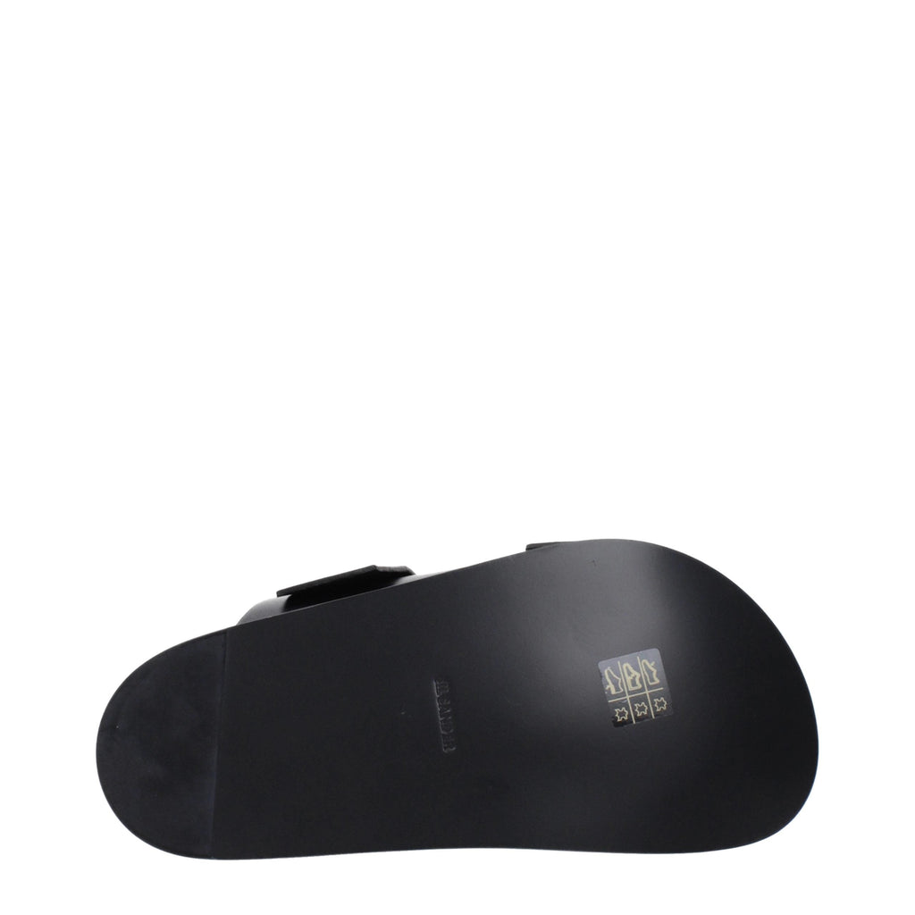 Jil Sander Black Leather Slippers