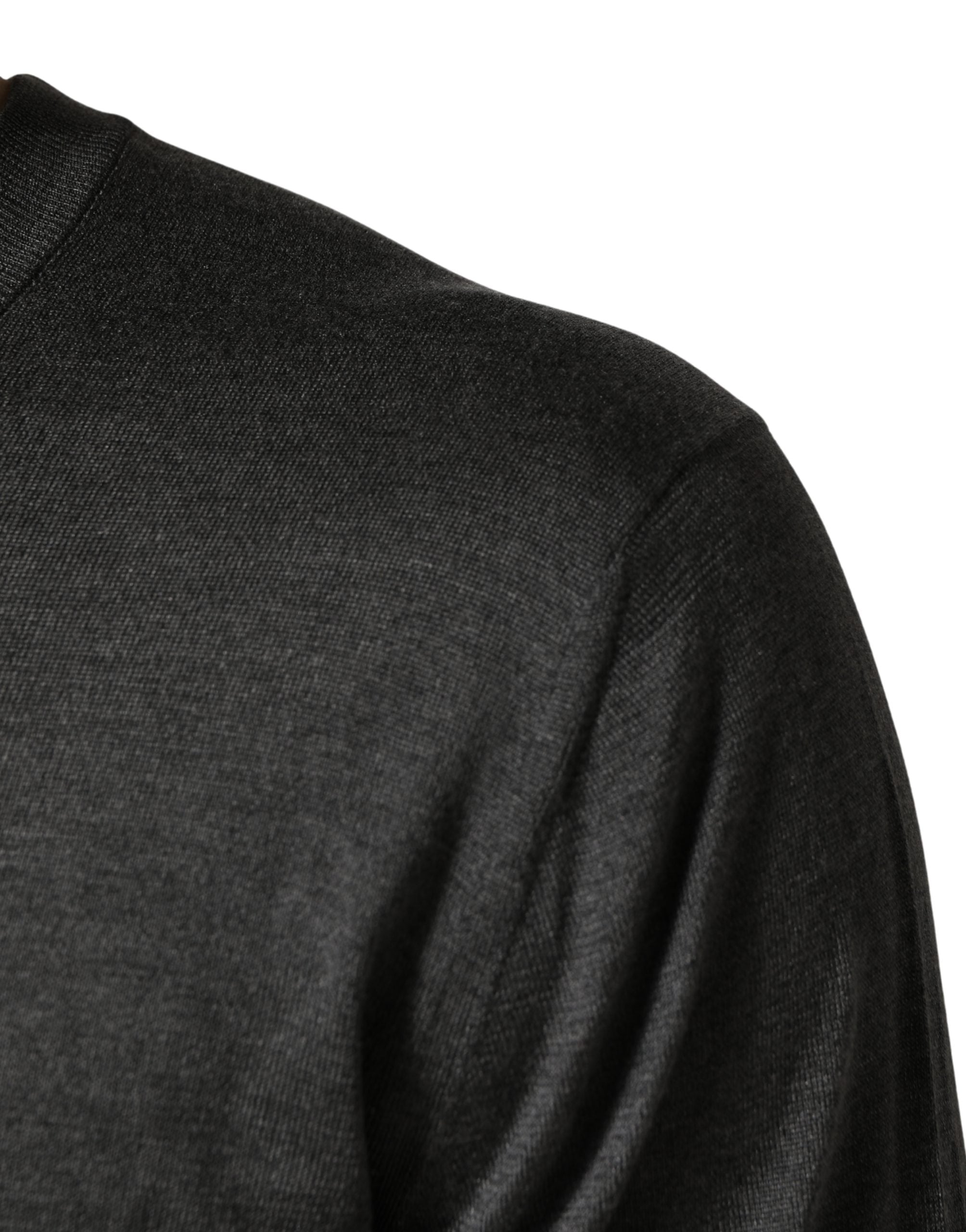 Dolce & Gabbana Gray Long Sleeves Crew Neck Pullover Sweater