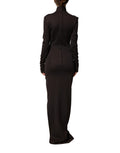 Dolce & Gabbana Brown Turtleneck Jersey Long Maxi Dress