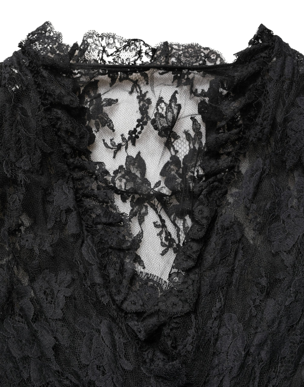 Dolce & Gabbana Black Lace A-line Long Evening Gown Dress