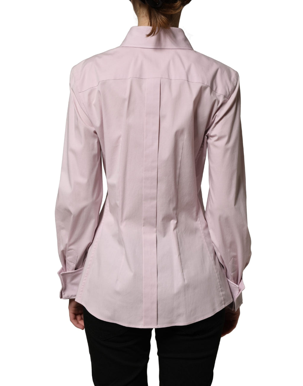Dolce & Gabbana Pink Cotton Long Sleeves Collared Shirt Top