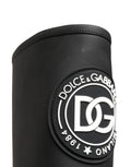 Dolce & Gabbana Black Rubberised Leather High Boots Shoes