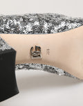 Dolce & Gabbana Silver Sequined Short Boots Stretch Shoes