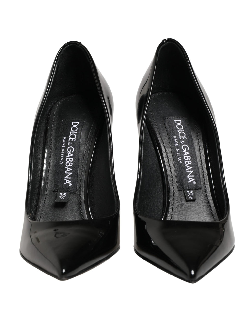 Dolce & Gabbana Black Calf Leather Stiletto Heels Pumps Shoes