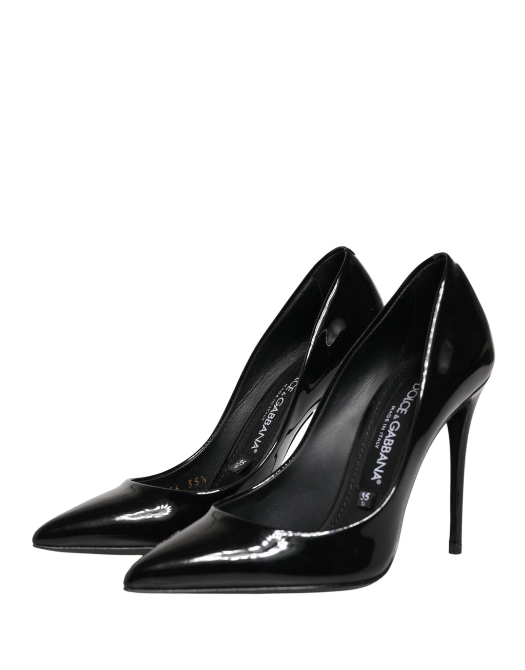 Dolce & Gabbana Black Calf Leather Stiletto Heels Pumps Shoes