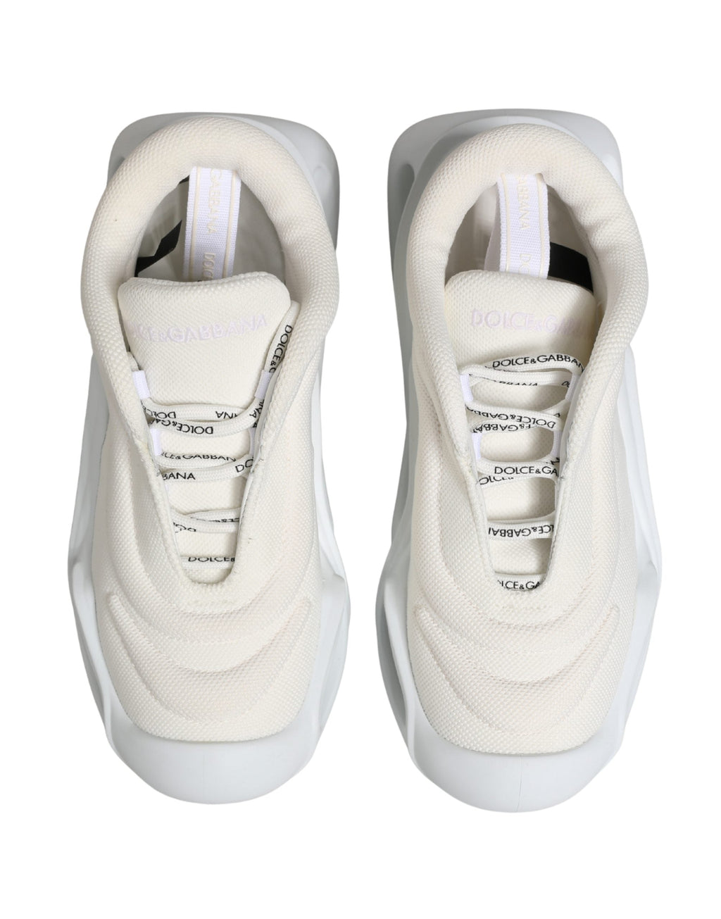 Dolce & Gabbana White Slip On Wave LowTop Sneakers Shoes