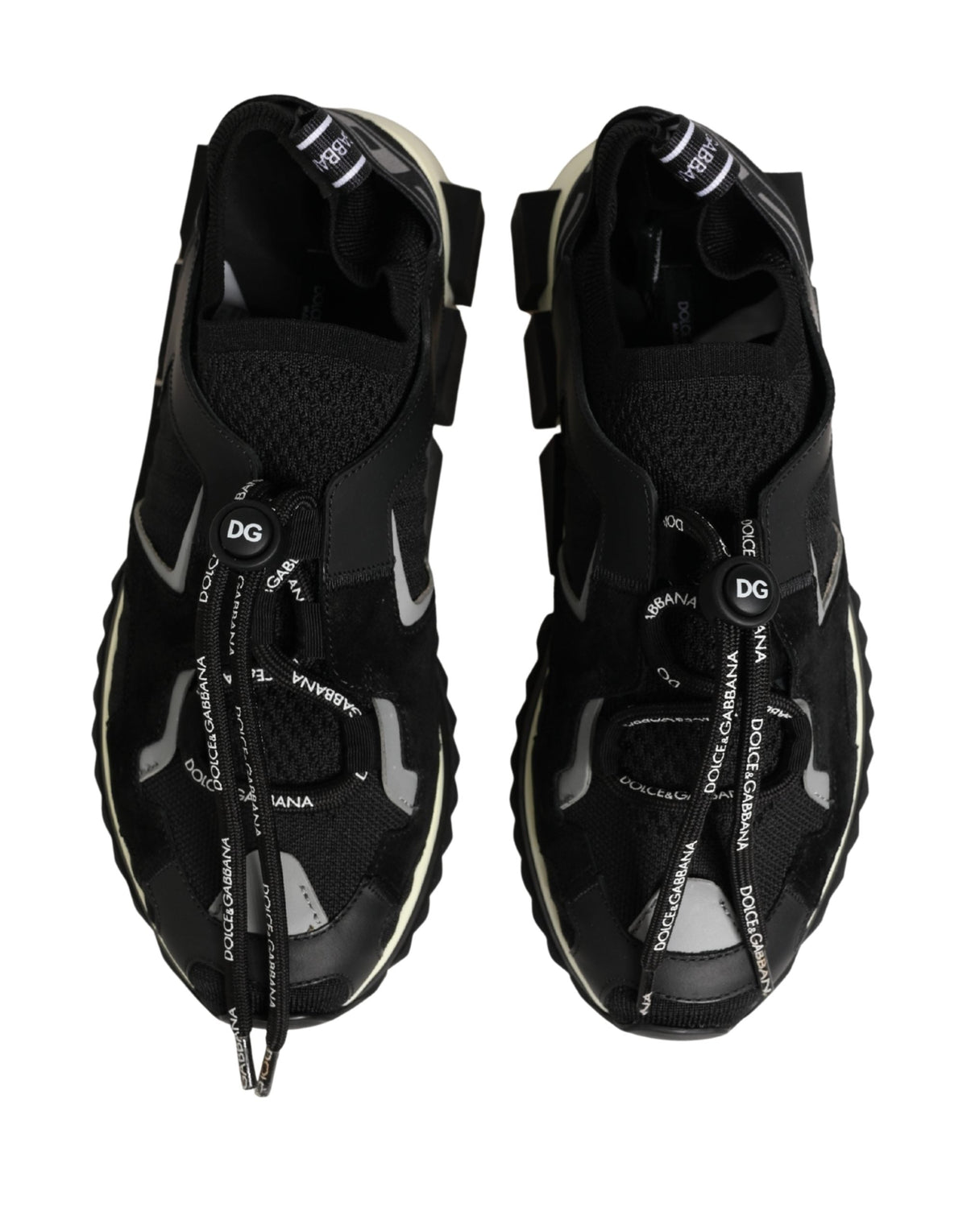 Dolce & Gabbana Black Mesh Sorrento Trekking Sneakers Shoes