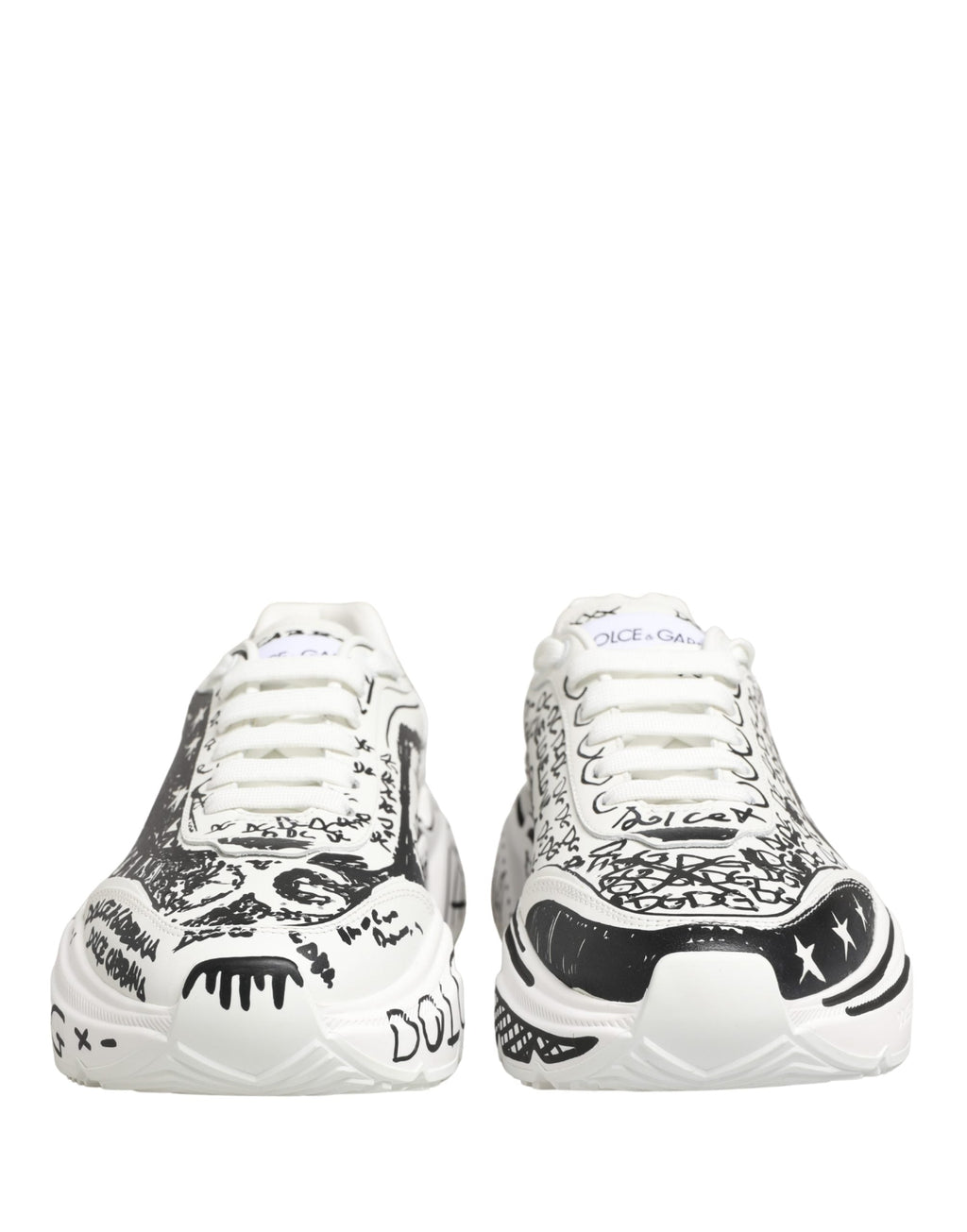 Dolce & Gabbana White Daymaster Graffiti Low Top Sneakers Shoes