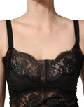 Dolce & Gabbana Black Silk Lace Slip Lingerie Chemise Sleepwear