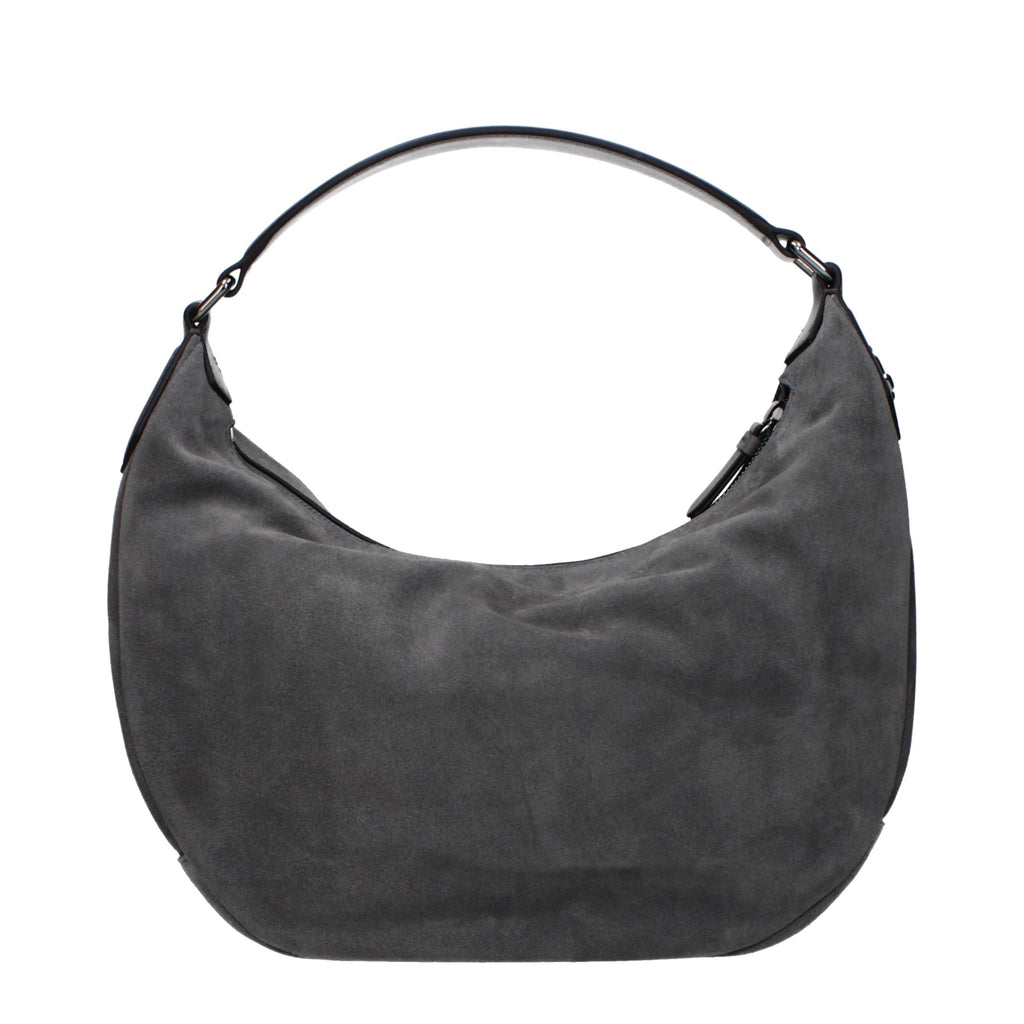 Jimmy Choo Gray Leather Shoulder Bag