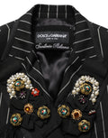 Dolce & Gabbana Black Stripe Double-Breasted Blazer Jacket
