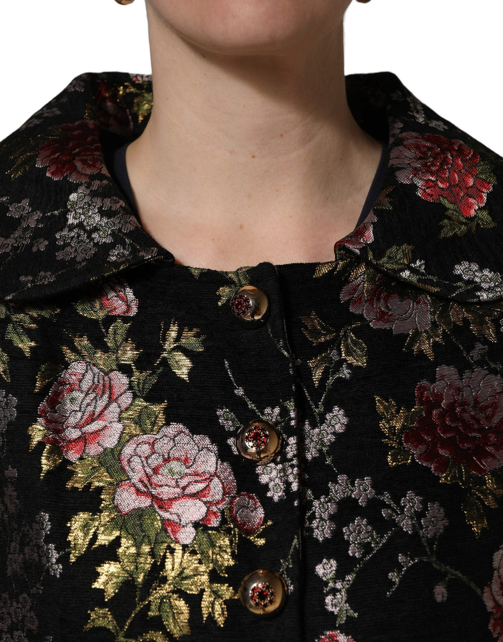 Dolce & Gabbana Multicolor Floral Brocade Blazer Jacket