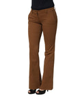 Siviglia Brown Low Waist Cotton Women Bootcut Trousers Pants