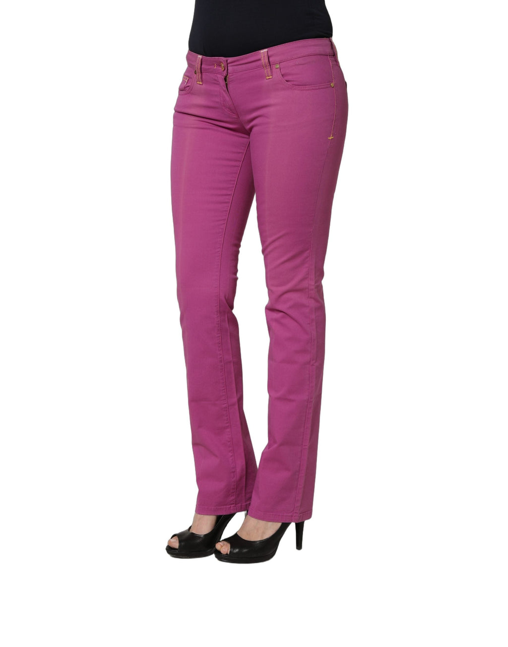 Alviero Martini Prima Classe Purple Cotton Slim Fit Denim Trouser Jeans
