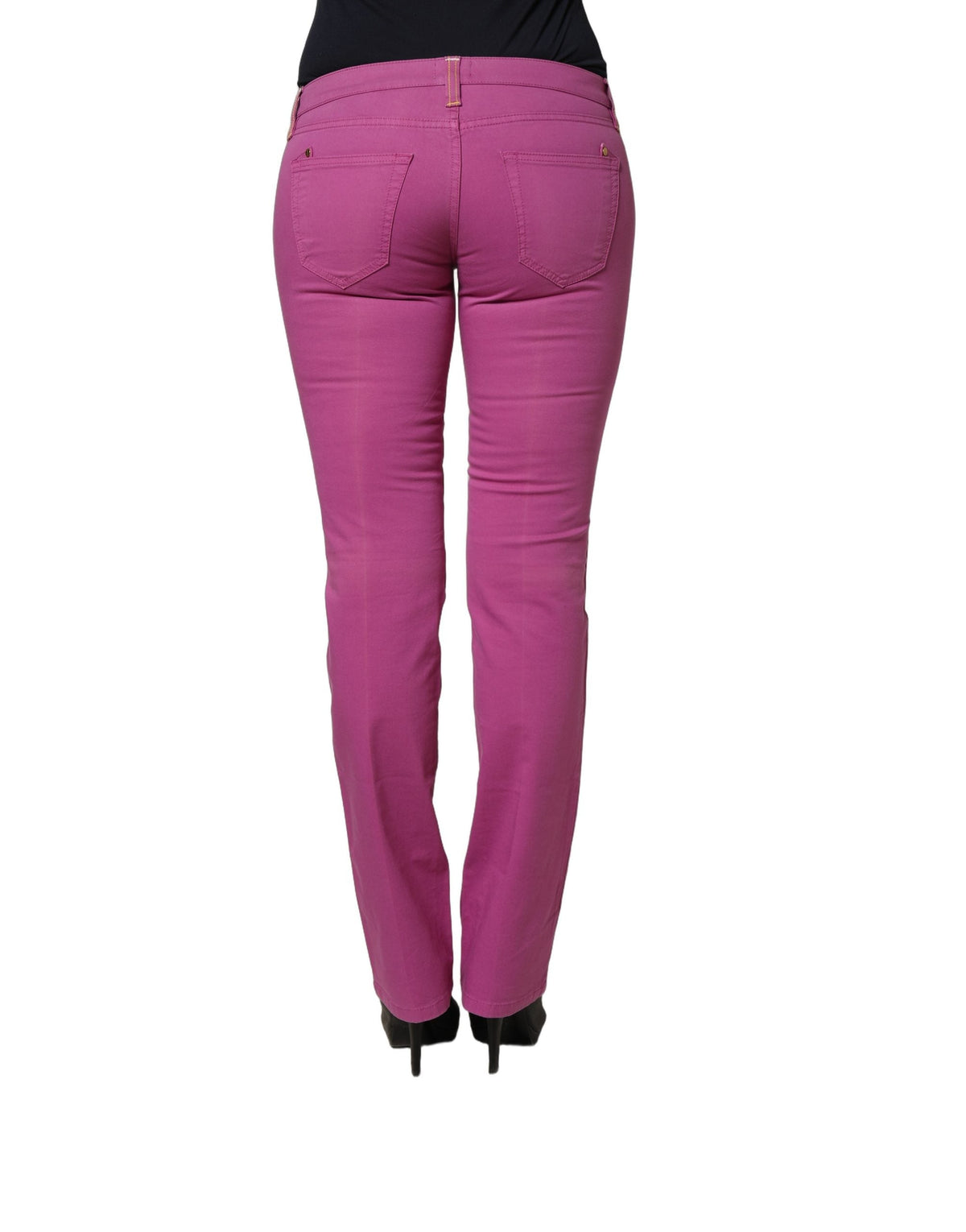 Alviero Martini Prima Classe Purple Cotton Slim Fit Denim Trouser Jeans