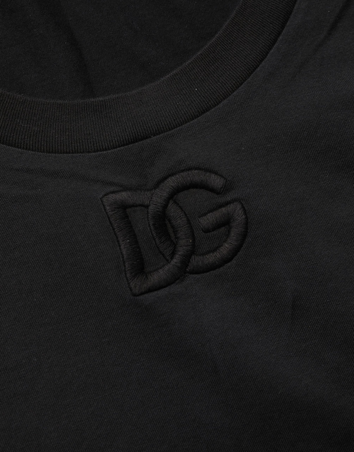 Dolce & Gabbana Black Cotton Short-Sleeve Crew Neck T-shirt