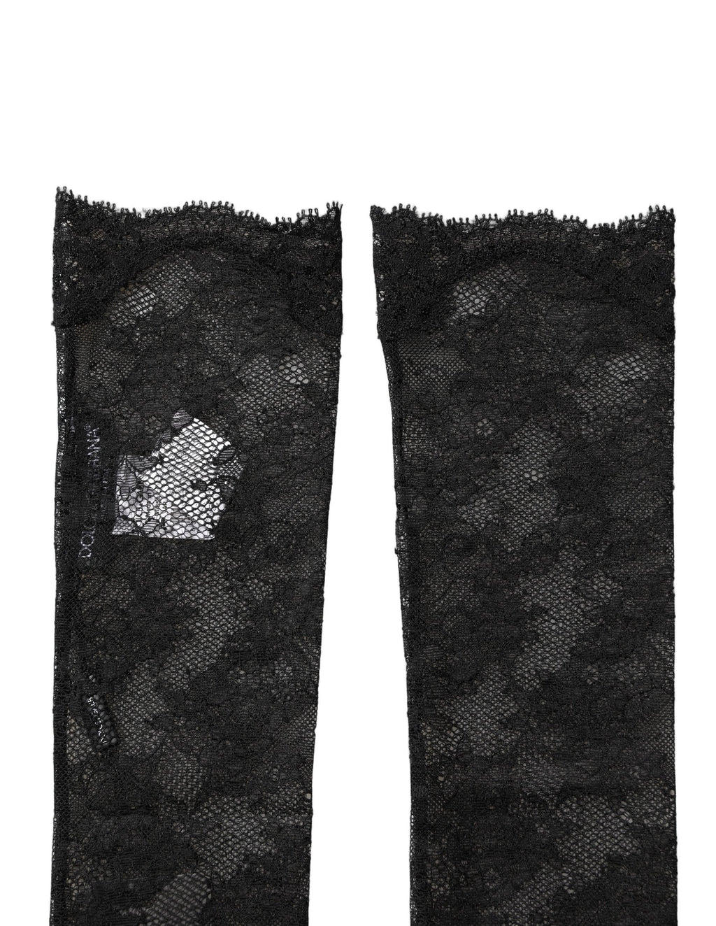 Dolce & Gabbana Black Floral Lace Nylon Stretch Knee Socks