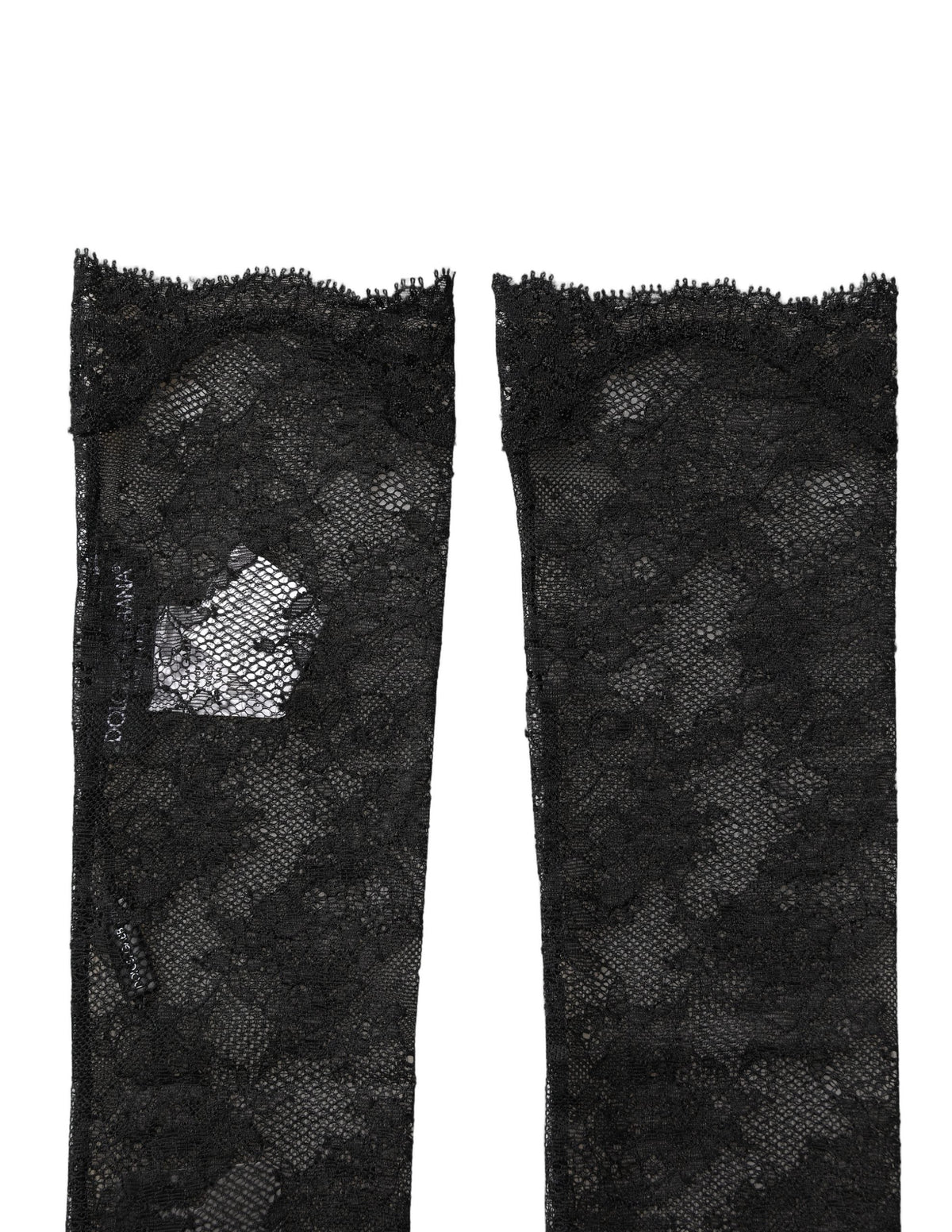 Dolce & Gabbana Black Floral Lace Nylon Stretch Knee Socks