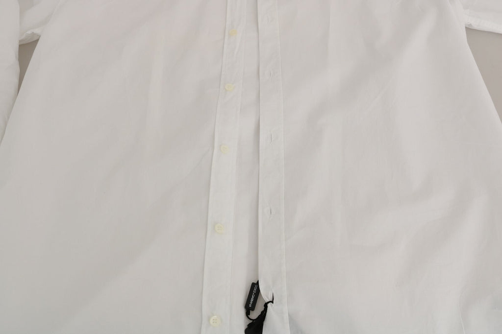 Dolce & Gabbana White 100% Cotton GOLD Slim Dress Shirt