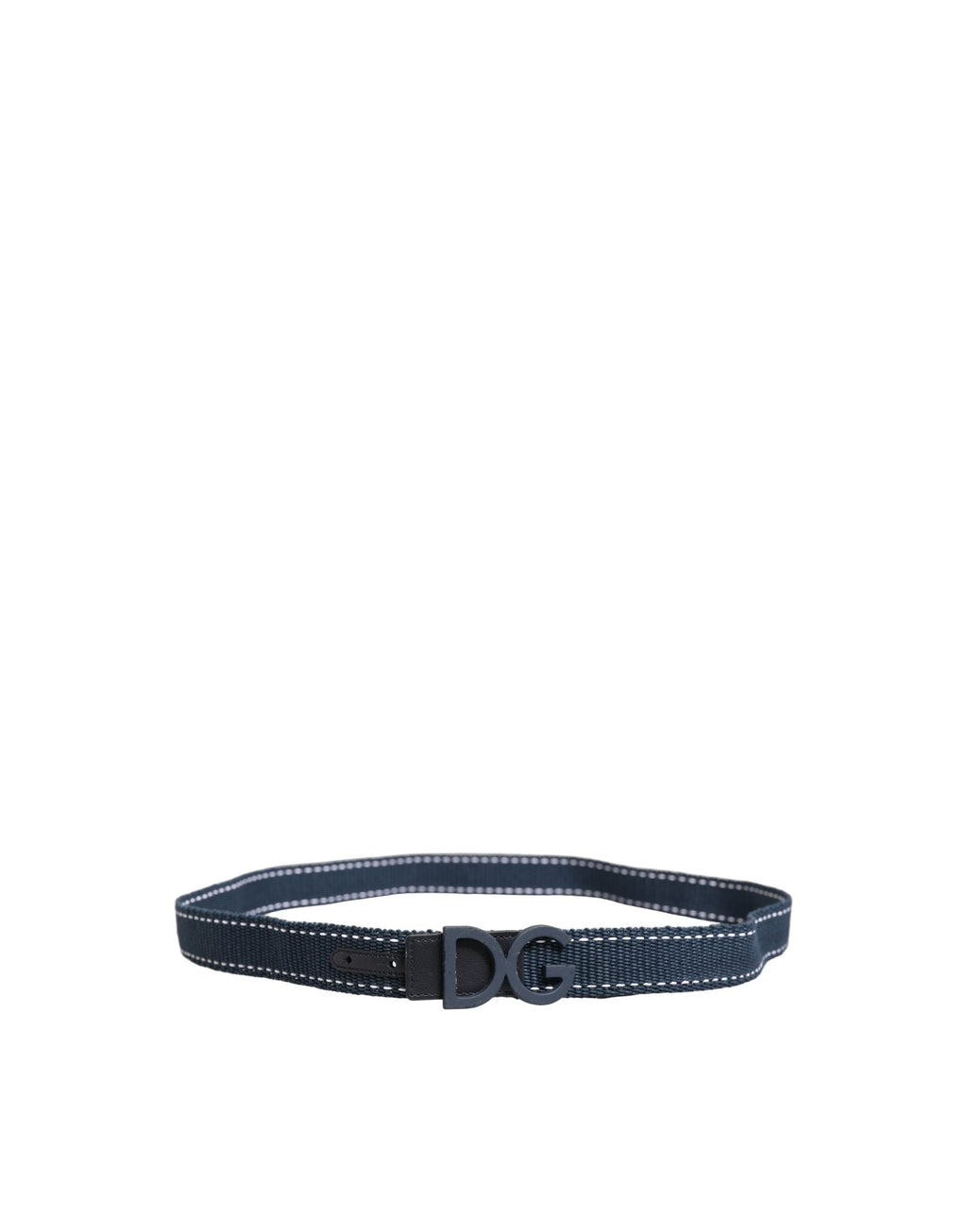 Dolce & Gabbana Blue Cotton Canvas DG Logo Metal Buckle Belt