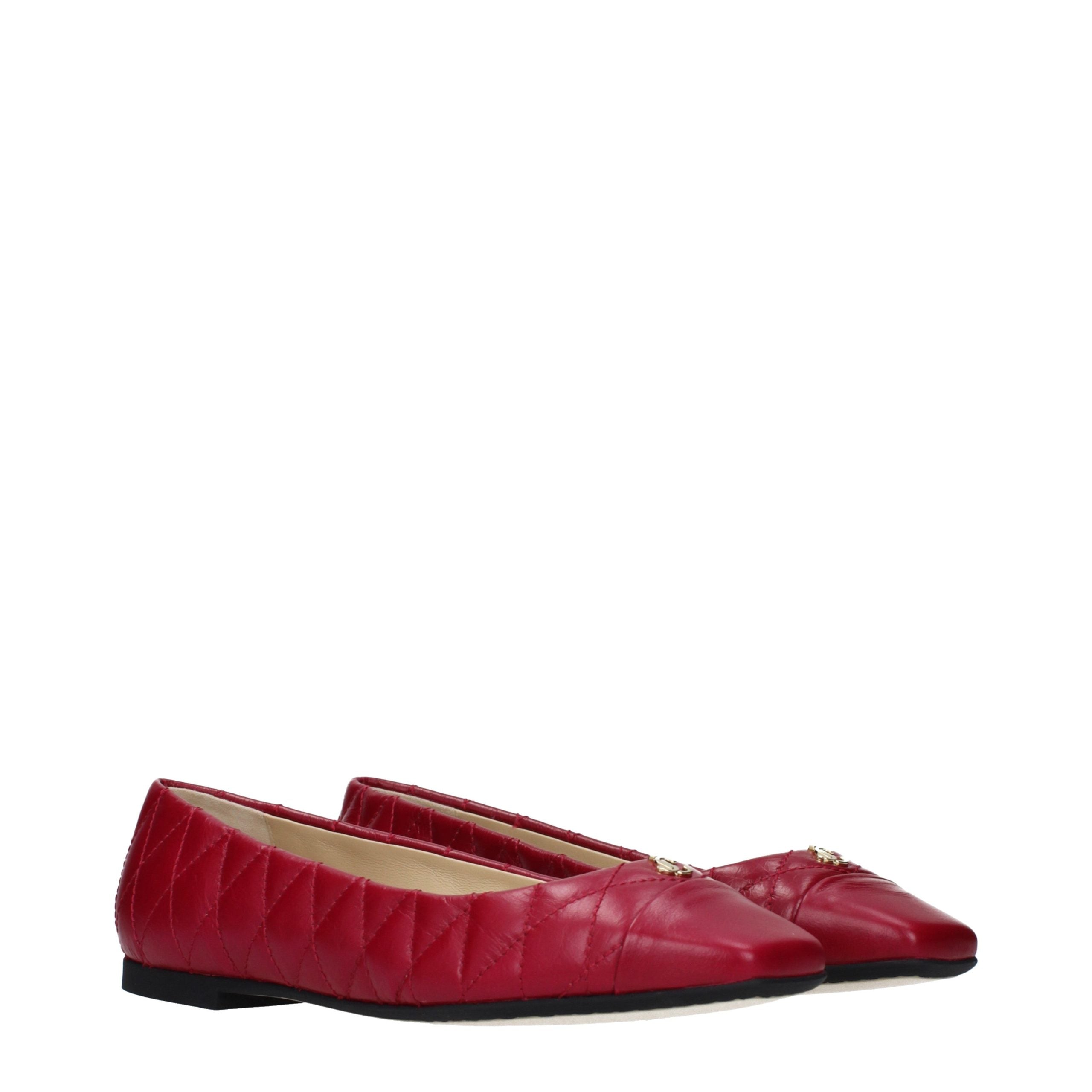 Jimmy Choo Pink Leather Ballet Flats