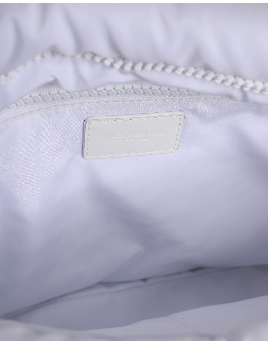 Dolce & Gabbana White Logo Plaque Polyester Quilted Shoulder Borse Bag