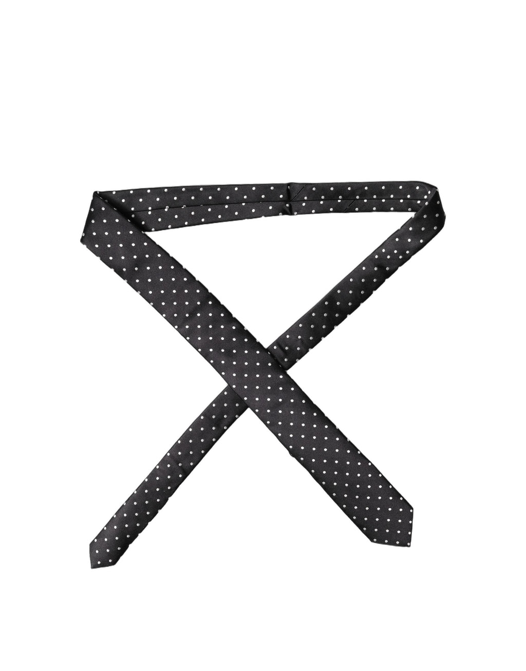 Dolce & Gabbana Black White Polka Dots Silk Adjustable Men Necktie Tie