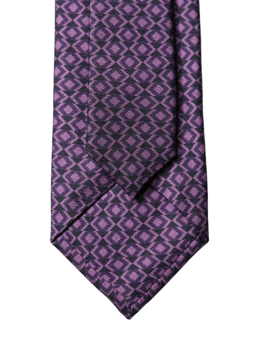 Dolce & Gabbana Purple Patterned 100% Silk Adjustable Men Necktie Tie