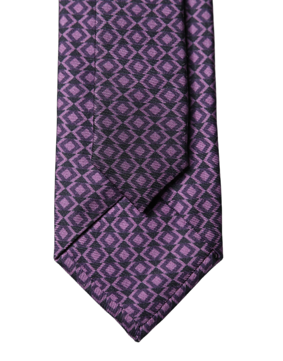 Dolce & Gabbana Purple Patterned 100% Silk Adjustable Men Necktie Tie