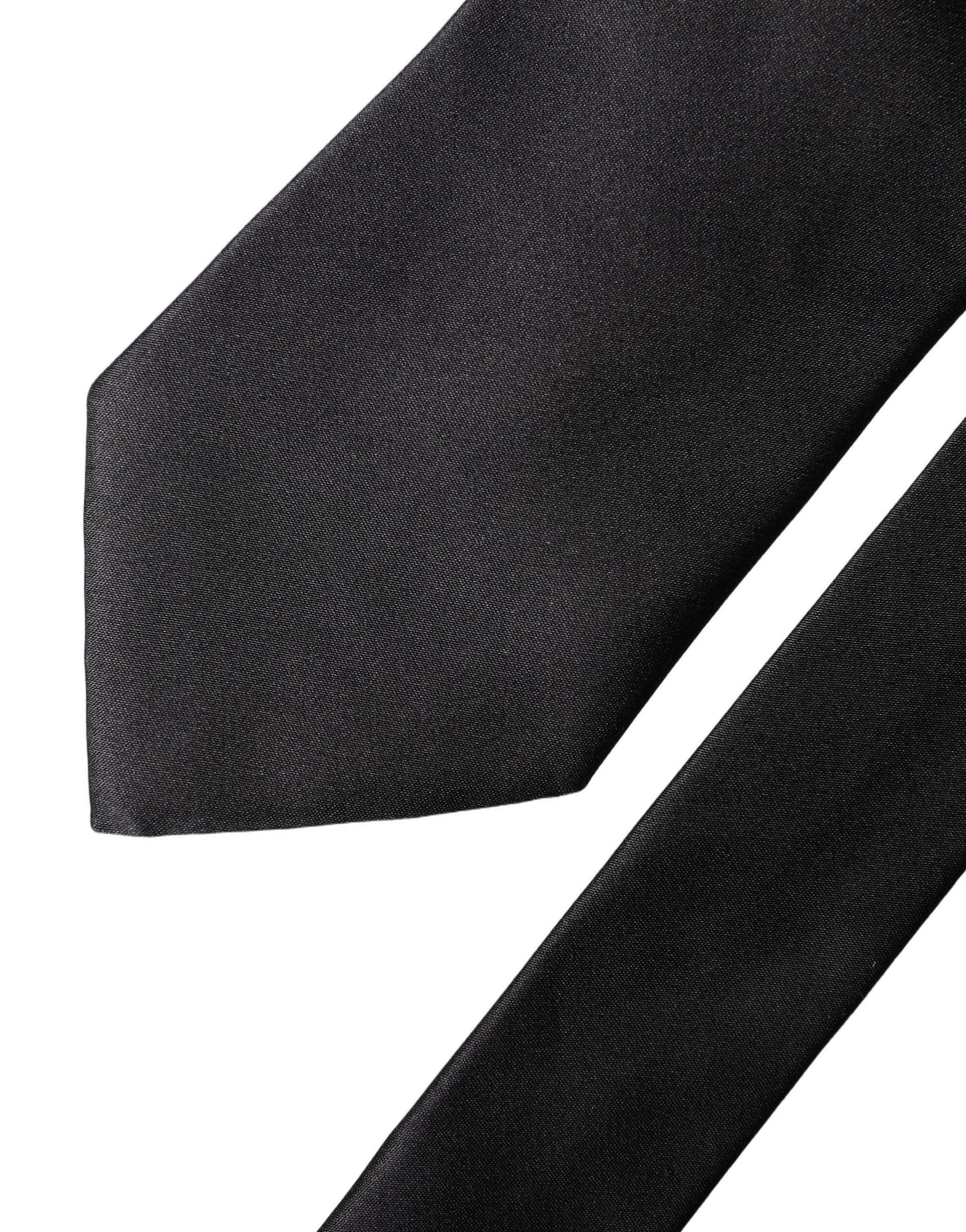 Dolce & Gabbana Brown Logo Embroidery Silk Adjustable Men Necktie Tie