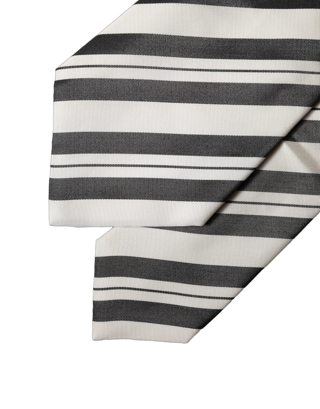 Dolce & Gabbana Black White Stripes Silk Adjustable Women Necktie Tie