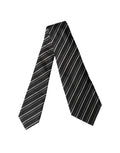 Dolce & Gabbana Dark Gray White Stripes Silk Adjustable Women Necktie Tie