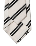 Dolce & Gabbana White Black Stripes Silk Adjustable Women Necktie Tie