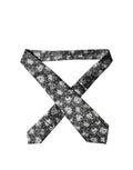 Dolce & Gabbana Dark Gray White Floral Silk Adjustable Women Necktie Tie