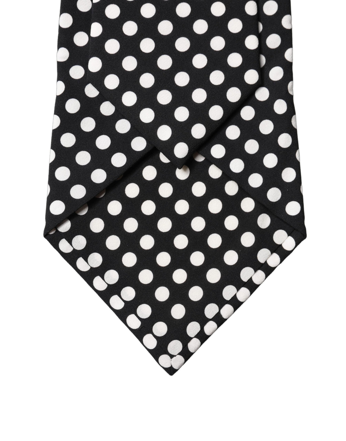 Dolce & Gabbana Dark Gray White Polka Dot Silk Adjustable Women Necktie Tie