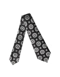 Dolce & Gabbana Dark Gray White Floral Silk Adjustable Women Necktie Tie