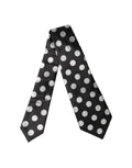 Dolce & Gabbana Dark Gray White Polka Dot Silk Adjustable Women Necktie Tie