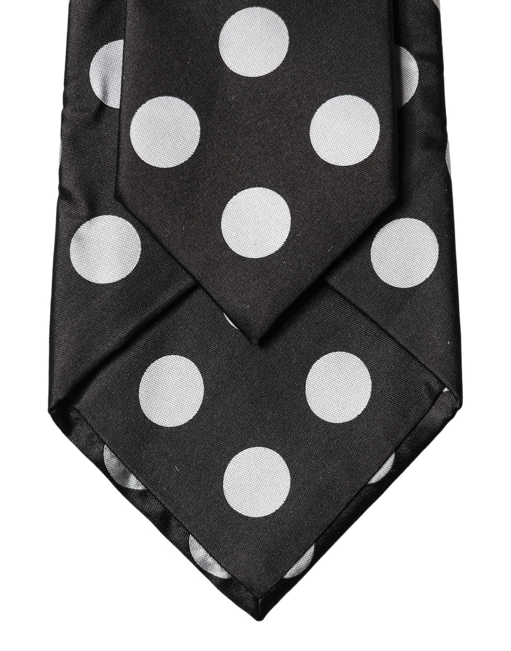 Dolce & Gabbana Dark Gray White Polka Dot Silk Adjustable Women Necktie Tie