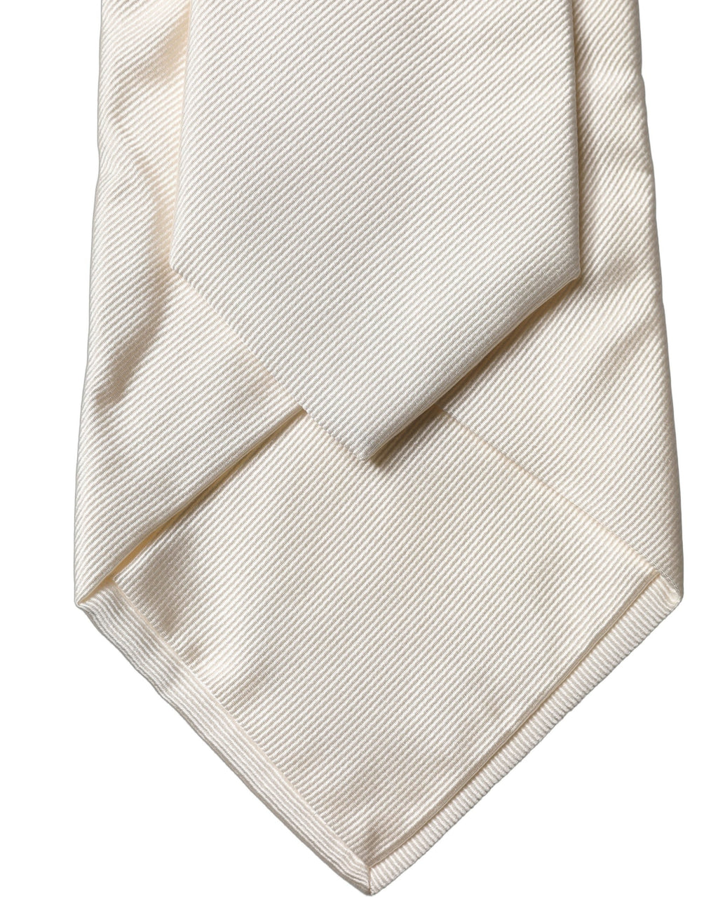Dolce & Gabbana Off White Solid Silk Adjustable Women Tied Necktie Tie