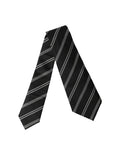 Dolce & Gabbana Dark Gray White Stripes Silk Adjustable Women Necktie Tie