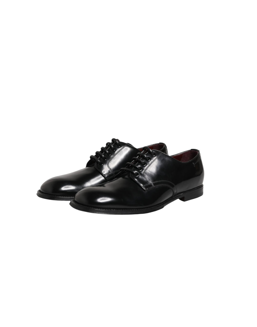 Dolce & Gabbana Black Calfskin Leather Derby Men Dress Shoes